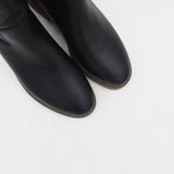 Aspen tall 2-in-1 convertible boots in black upper leather and shearling lining womens shoes