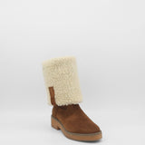 Aspen tall 2-in-1 convertible boots in brown upper suede and shearling lining womens shoes