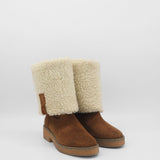 Aspen tall 2-in-1 convertible boots in brown upper suede and shearling lining womens shoes