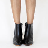 Aurlene ankle booties in black leather womens shoes
