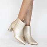 Aurlene ankle booties in gold leather womens shoes
