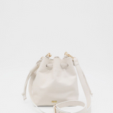 Authenticity cross body bucket bag in off white leather women's purse