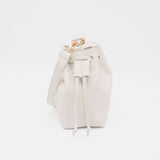 Authenticity cross body bucket bag in off white leather women's purse