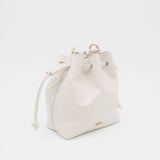 Authenticity cross body bucket bag in off white leather women's purse