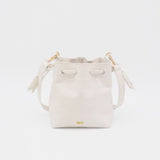 Authenticity cross body bucket bag in off white leather women's purse