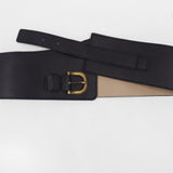 Avery wide corset black leather women's belt