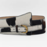 Avery wide corset cowhide leather women's belt