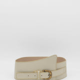 Avery wide corset ivory leather women's belt