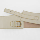 Avery wide corset ivory leather women's belt