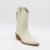 Woodstock cowboy boots in ivory leather