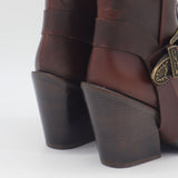 Rodeo western boots in brown mahogany leather womens shoes
