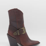 Rodeo western boots in brown mahogany leather womens shoes