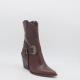 Rodeo western boots in brown mahogany leather womens shoes