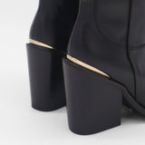 Coachella western cowboy boots in black leather womens shoes