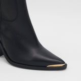 Coachella western cowboy boots in black leather womens shoes