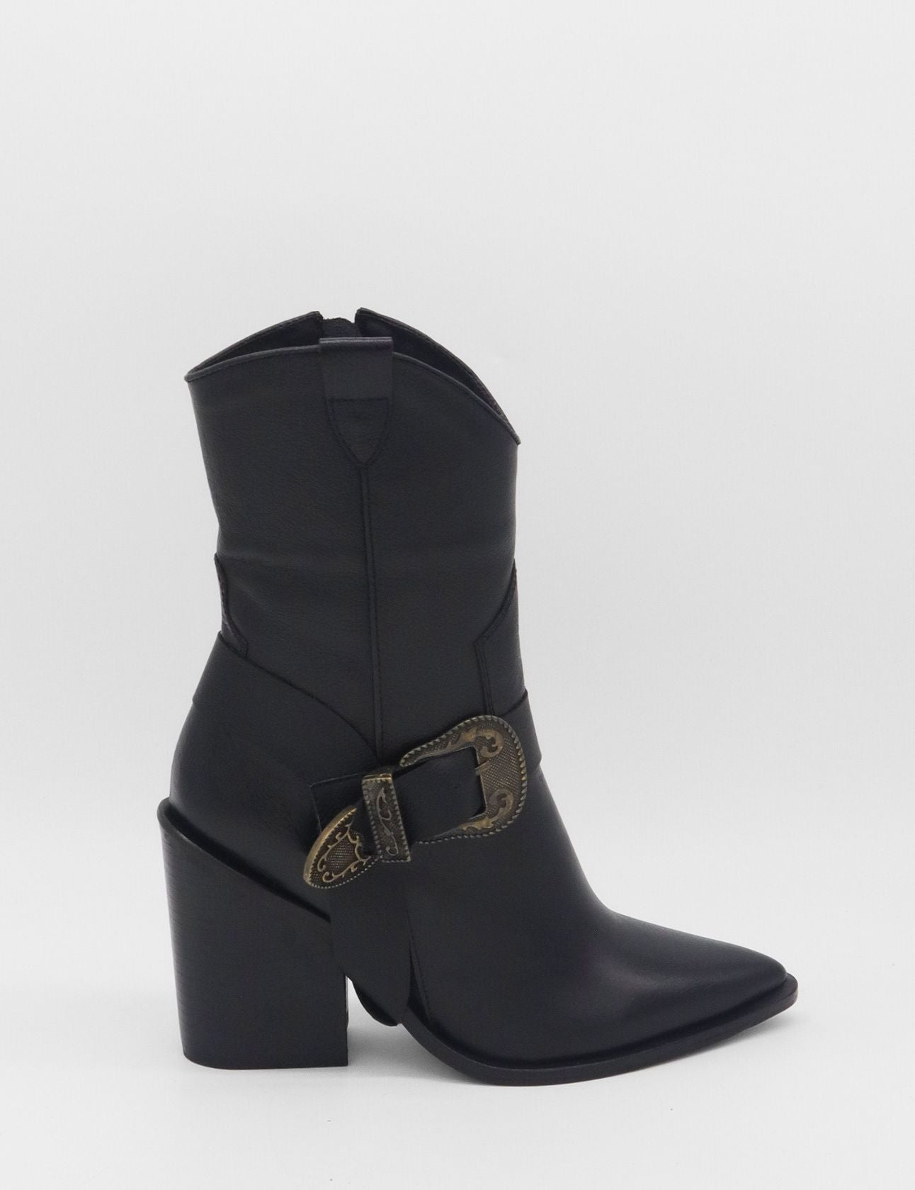 Rodeo western boots in black leather womens shoes – STIVALI NEW YORK