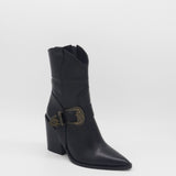 Rodeo western boots in black leather womens shoes