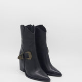 Rodeo western boots in black leather womens shoes