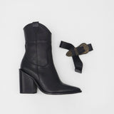 Rodeo western boots in black leather womens shoes