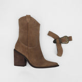 Rodeo western boots in mocha suede womens shoes