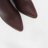 Coachella western cowboy boots in mahogany leather womens shoes