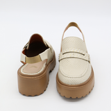 Elodie platform loafers in off white leather womens shoes