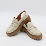 Elodie platform loafers in off white leather womens shoes