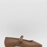 Stivali Eterna mary jane ballet flat in brown leather