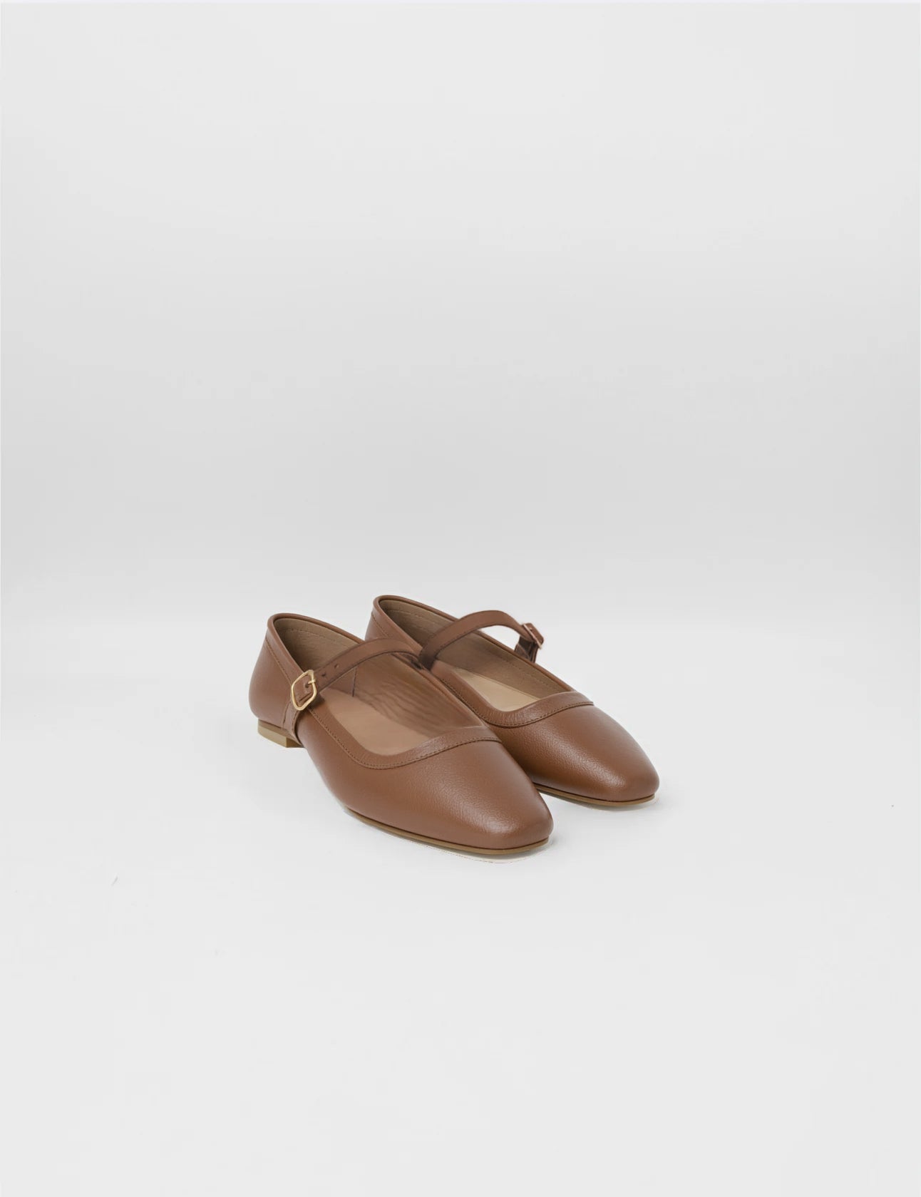 Stivali Eterna mary jane ballet flat in brown leather