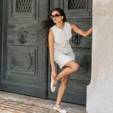 Stivali Eterna mary jane ballet flat in ivory leather womens shoes
