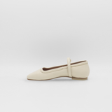 Stivali Eterna mary jane ballet flat in ivory leather womens shoes