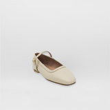 Stivali Eterna mary jane ballet flat in ivory leather womens shoes