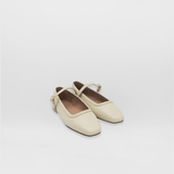 Stivali Eterna mary jane ballet flat in ivory leather womens shoes