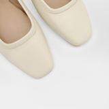 Stivali Eterna mary jane ballet flat in ivory leather womens shoes