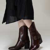 Stivali Fierezza western boots in mahogany leather womens shoes