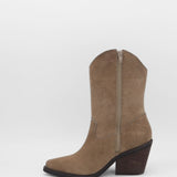 Freedom fringe western cowboy boots in mocha suede leather womens shoes