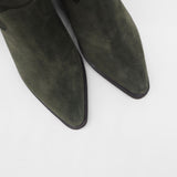 Freedom fringe western cowboy boots in olive suede leather womens shoes