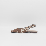 Stivali Incanto sling back flats in tan x white cowhide