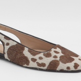 Stivali Incanto sling back flats in tan x white cowhide