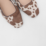 Stivali Incanto sling back flats in tan x white cowhide