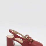 Marie mary janes in red leather womens shoes