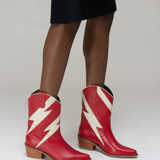 Stivali Idol western cowboy boots in red leather women's shoes