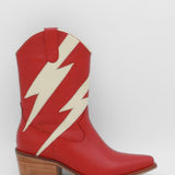 Idol western cowboy boots in red/off white leather women's shoes