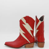 Idol western cowboy boots in red/off white leather women's shoes