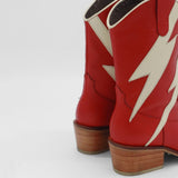 Idol western cowboy boots in red/off white leather women's shoes