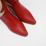 Idol western cowboy boots in red/off white leather women's shoes