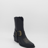 Juniper western cowboy boots in black leather womens shoes