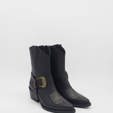 Juniper western cowboy boots in black leather womens shoes