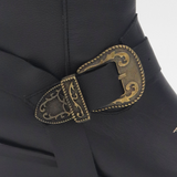 Juniper western cowboy boots in black leather womens shoes