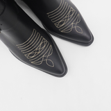 Juniper western cowboy boots in black leather womens shoes